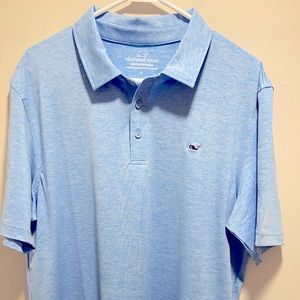 Vineyard Vines performance polo short sleeve shirt light blue Sz L